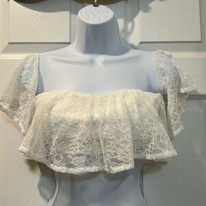 Michael Costello x Revolve cropped white top size S